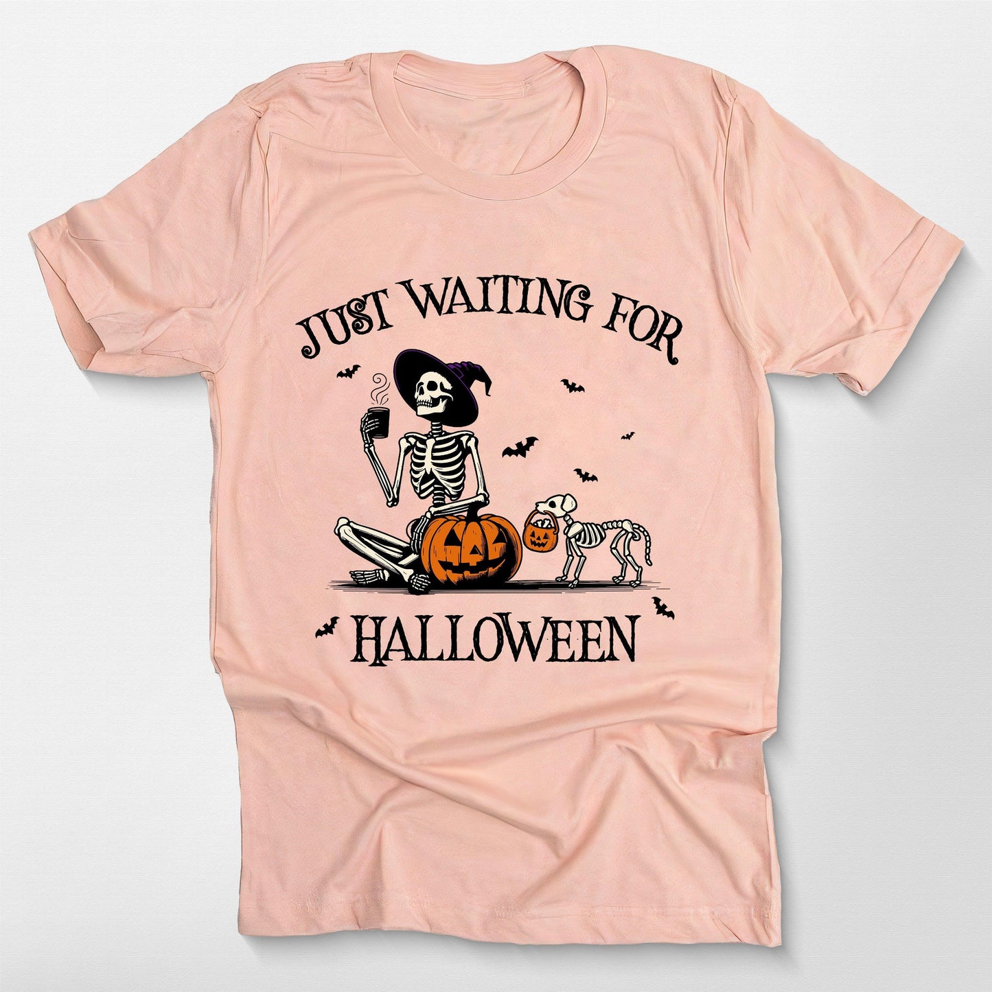 Custom Skeleton Pumpkin Dog Unisex T-Shirt, custom pet portrait gift for pet lovers (view 3)