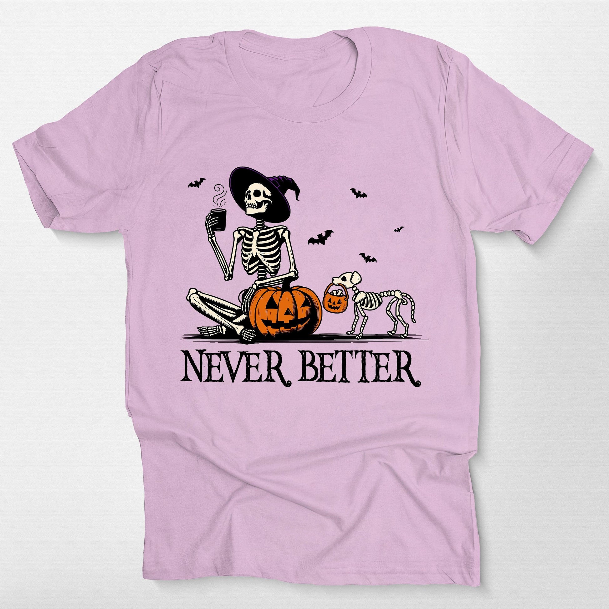 Custom Skeleton Pumpkin Dog Unisex T-Shirt, custom pet portrait gift for pet lovers (view 9)