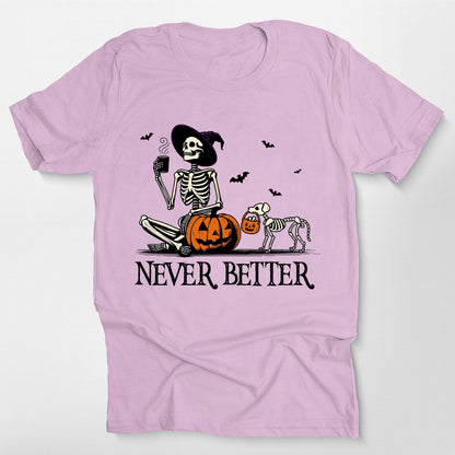 Custom Skeleton Pumpkin Dog Unisex T-Shirt, custom pet portrait gift for pet lovers (view 9)