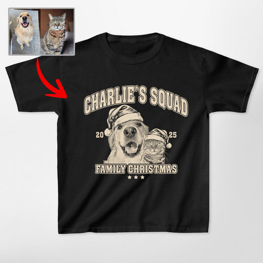 Custom Sketch Dog Portrait Family Christmas Gildan, custom pet portrait gift for pet lovers