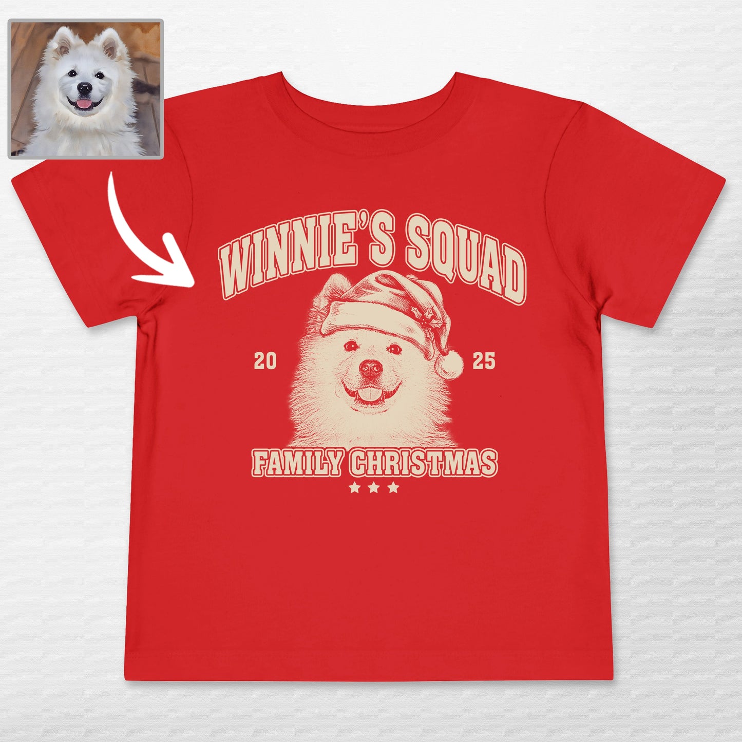 Custom Sketch Dog Portrait Family Christmas Toddle, custom pet portrait gift for pet lovers (view 3)