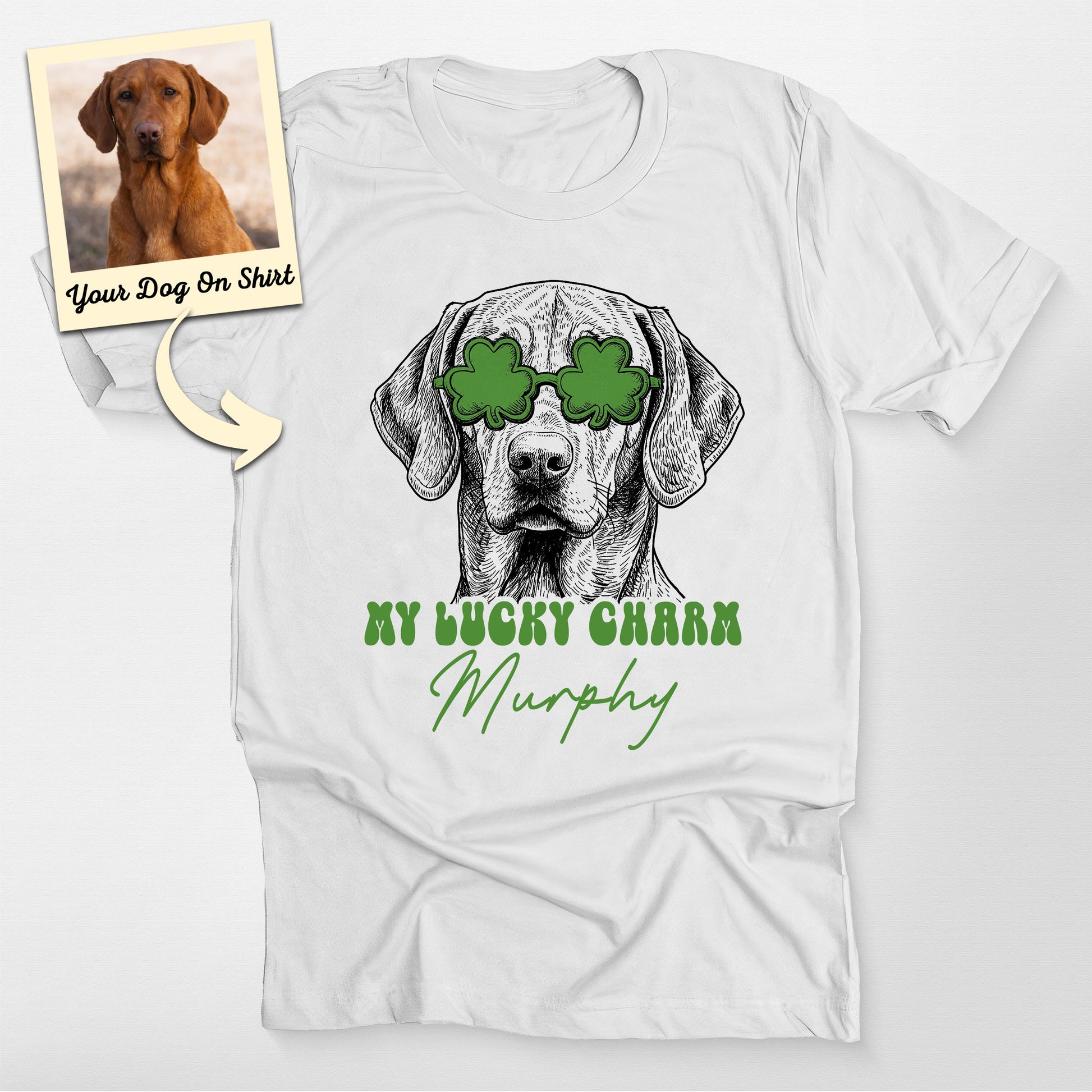 Customized Dogface my Lucky Charm Unisex Bella Can, custom pet portrait gift for pet lovers (view 5)
