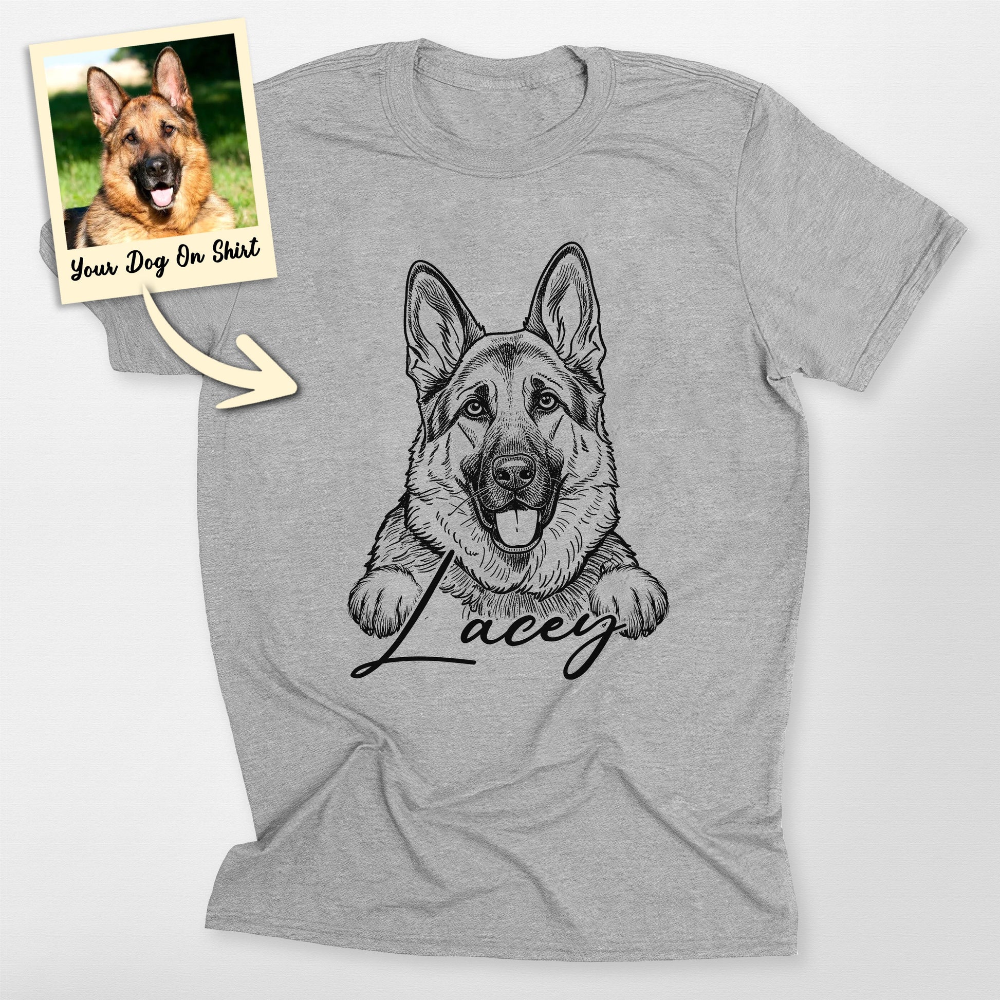Customized German Shepherd Shirt Vintage Dog Face, custom pet portrait gift for pet lovers