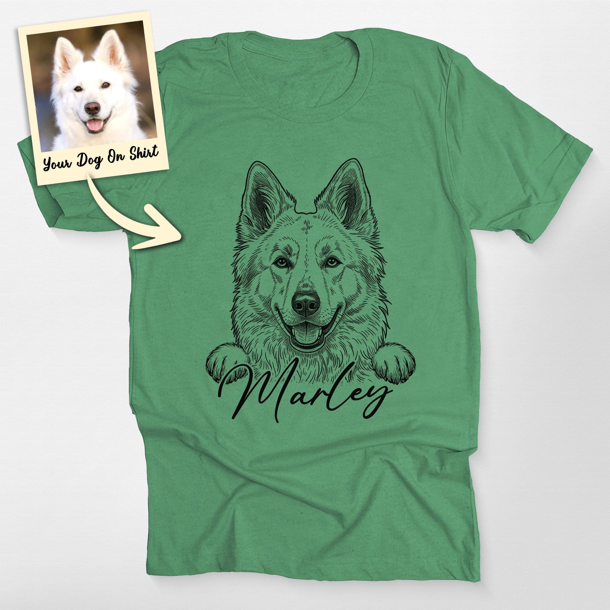 Customized German Shepherd Shirt Vintage Dog Face, custom pet portrait gift for pet lovers (view 4)