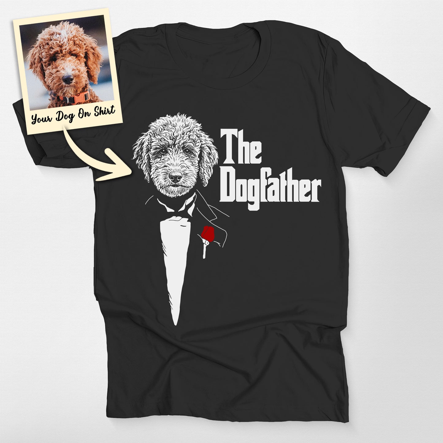 Customized Poodle Shirt the Dog Father Bella Canva, custom pet portrait gift for pet lovers (view 2)