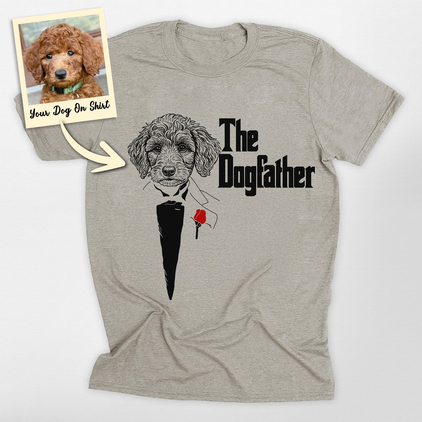 Customized Poodle Shirt the Dog Father Bella Canva, custom pet portrait gift for pet lovers (view 3)