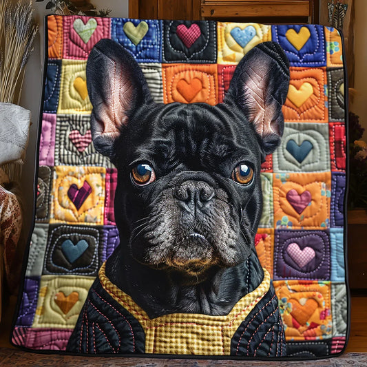 Cute French Bulldog Quilt Blanket