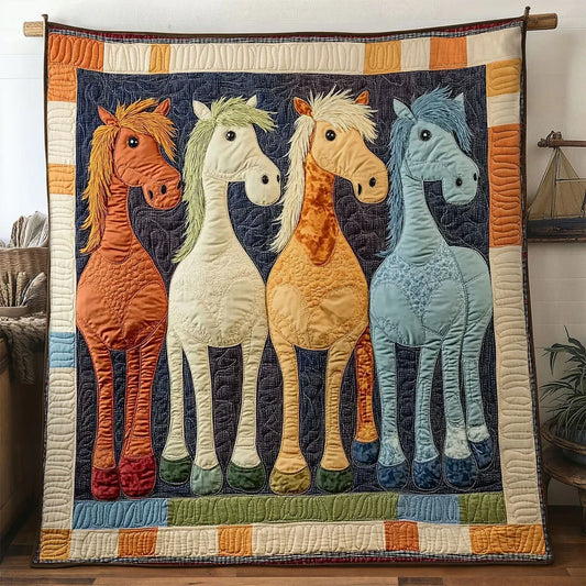 Cute Horse Quilt Blanket