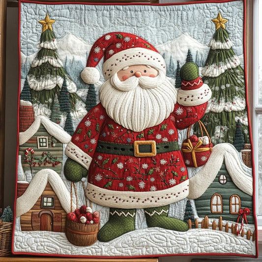 Cute Santa Claus Quilt Blanket