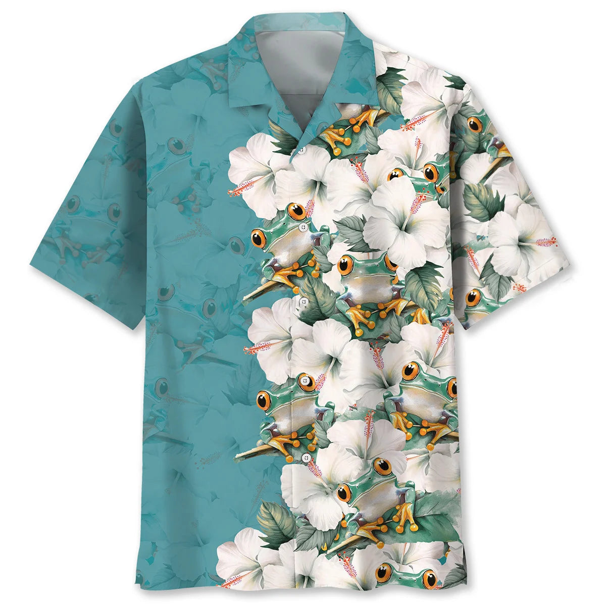 Cute Green Frog Tropical Hawaiian Shirt