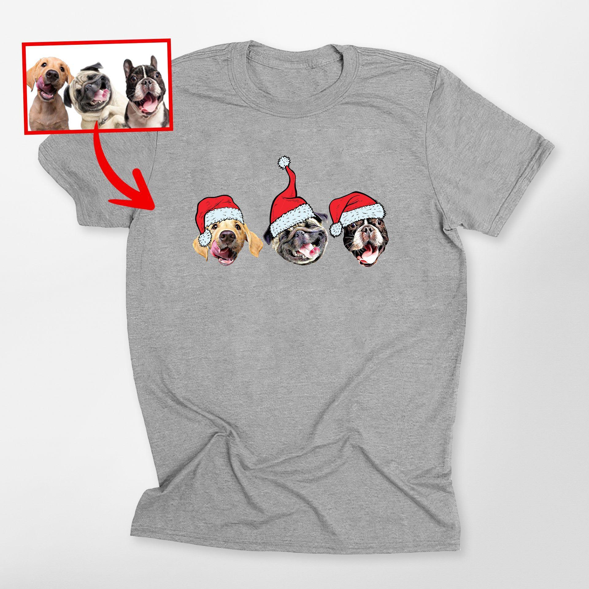 Cute Personalized Dog T-Shirt for Human Lovely Chr, custom pet portrait gift for pet lovers