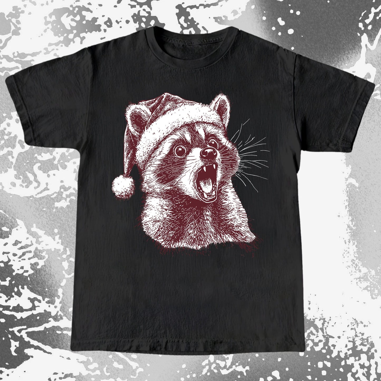 Christmas Raccoon Energy, funny meme tee gift (view 3)