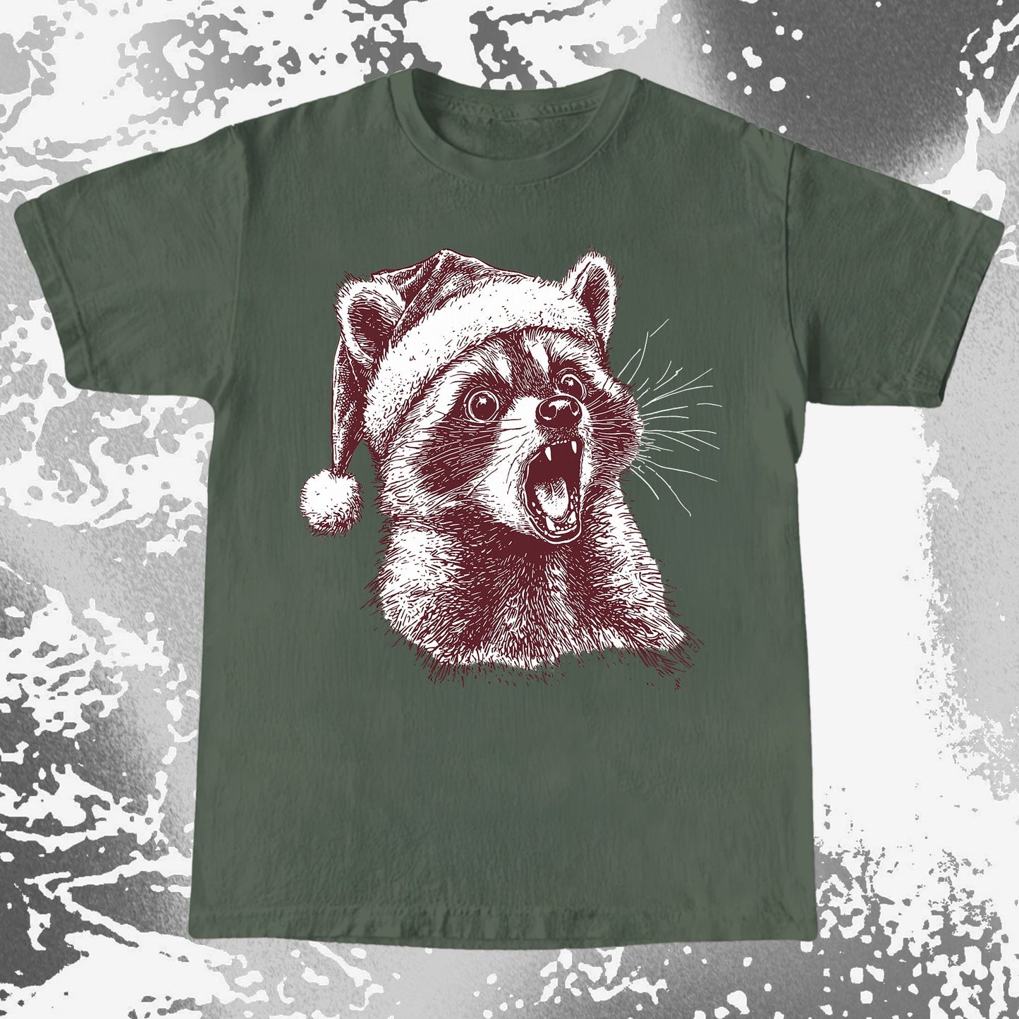 Christmas Raccoon Energy, funny meme tee gift (view 5)
