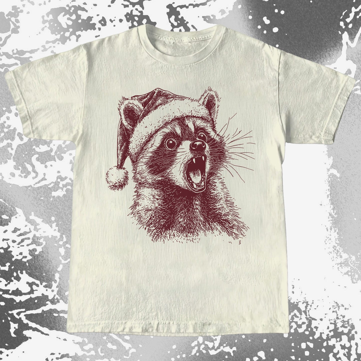 Christmas Raccoon Energy, funny meme tee gift (view 2)