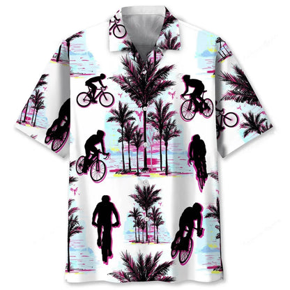 Cycling Abstract Background Hawaiian Shirt