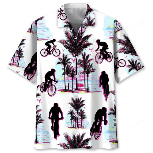 Cycling Abstract Background Hawaiian Shirt