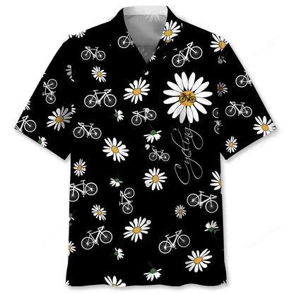 Cycling Daisy Hawaiian Shirt