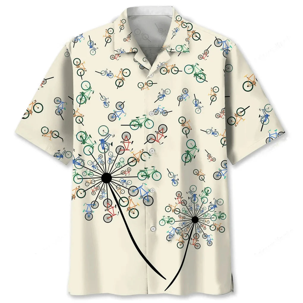 Cycling Dandelion Hawaiian Shirt