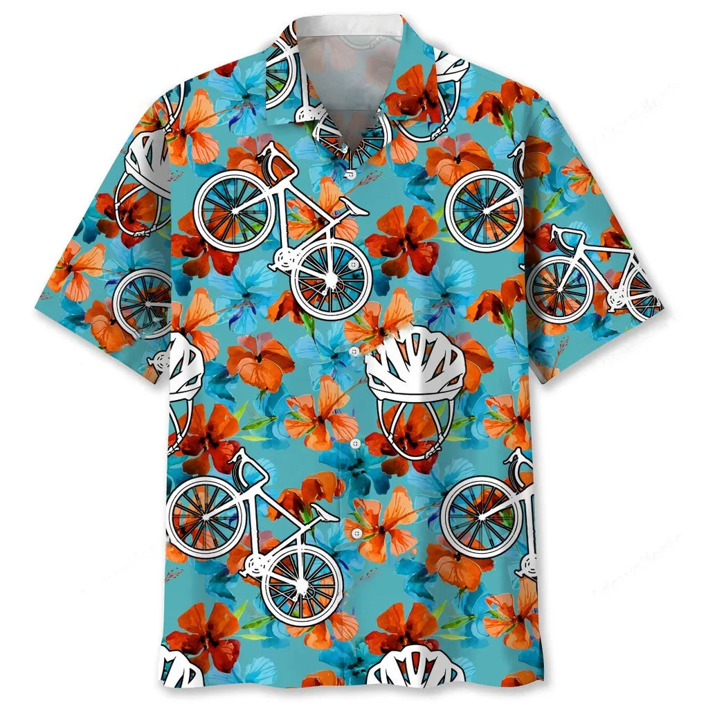Cycling Nature Tropical Hawaiian Shirt