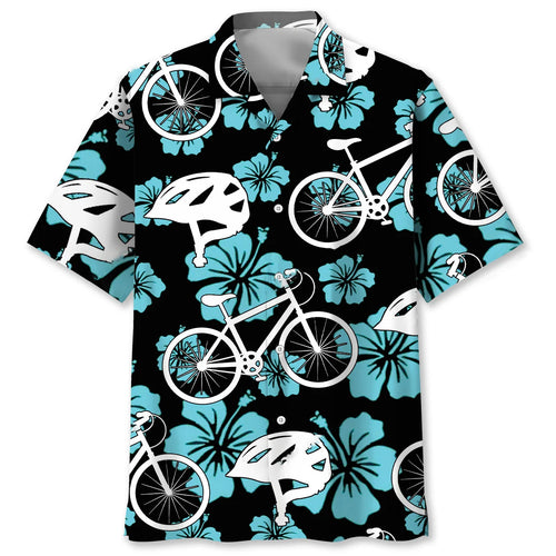 Cycling Neon Hibiscus Hawaiian Shirt