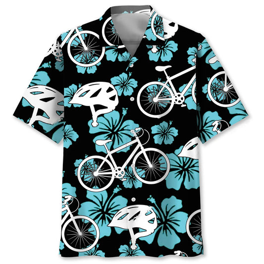 Cycling Neon Hibiscus Hawaiian Shirt