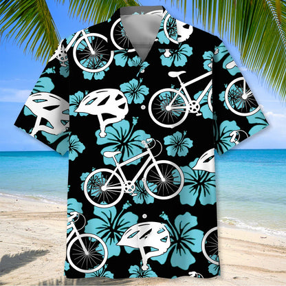 Cycling Neon Hibiscus Hawaiian Shirt