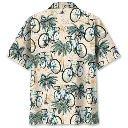 Cycling Palm Tree Beach Hawaiian Shirt