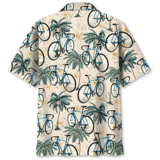 Cycling Palm Tree Beach Hawaiian Shirt