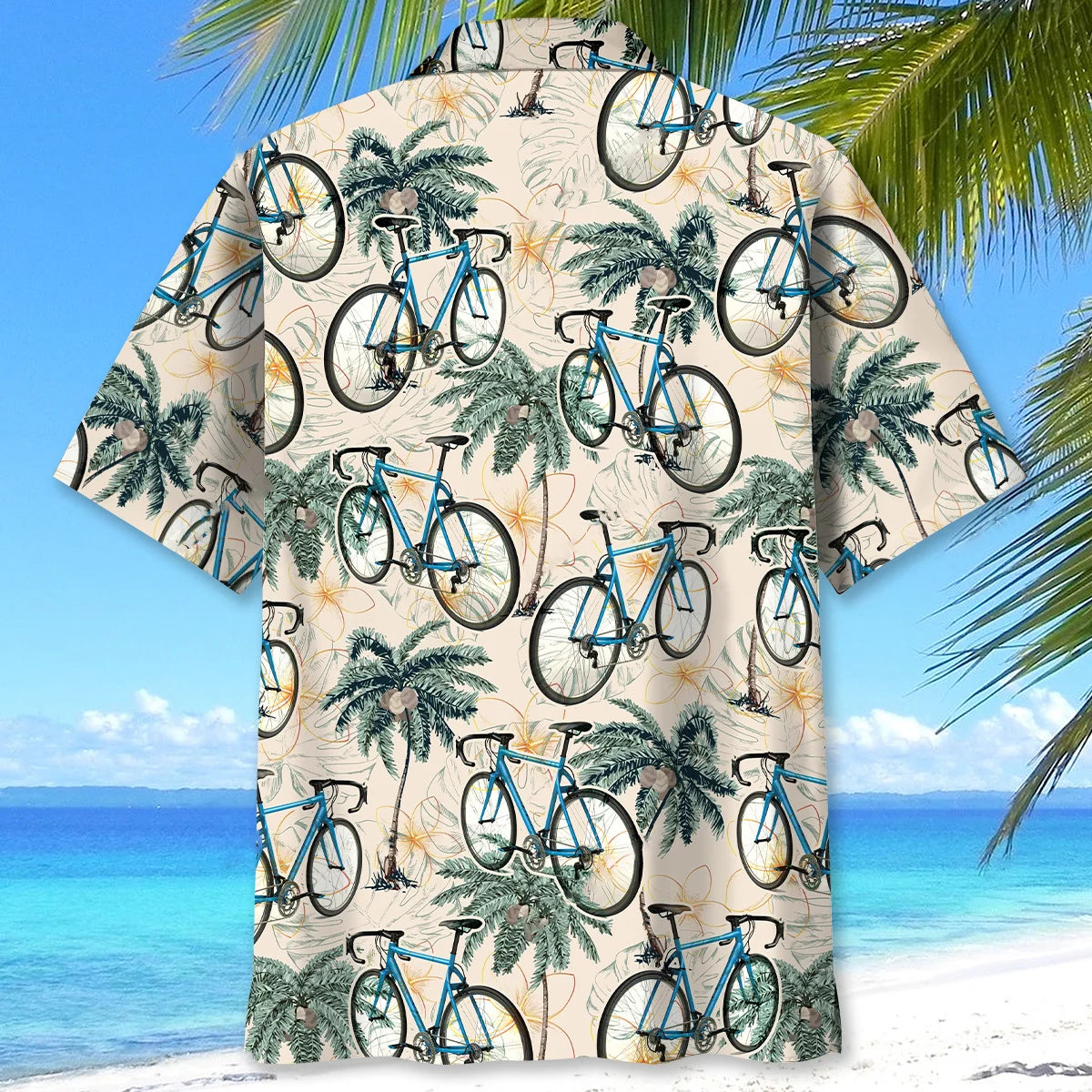 Cycling Palm Tree Beach Hawaiian Shirt