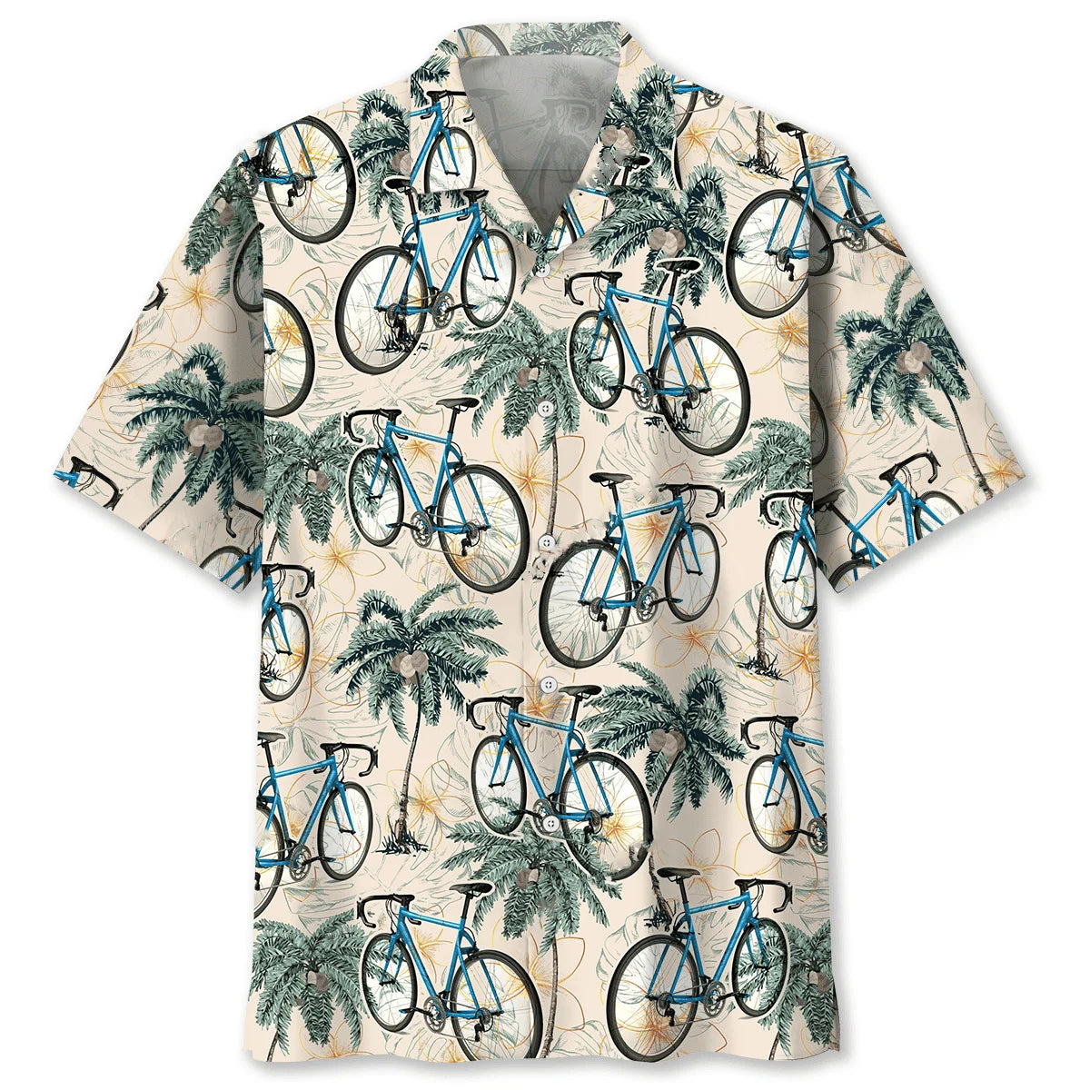 Cycling Palm Tree Beach Hawaiian Shirt