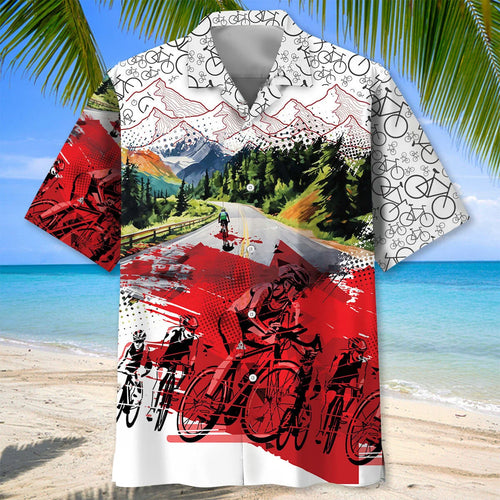 Cycling Route Hawaiian Shirt