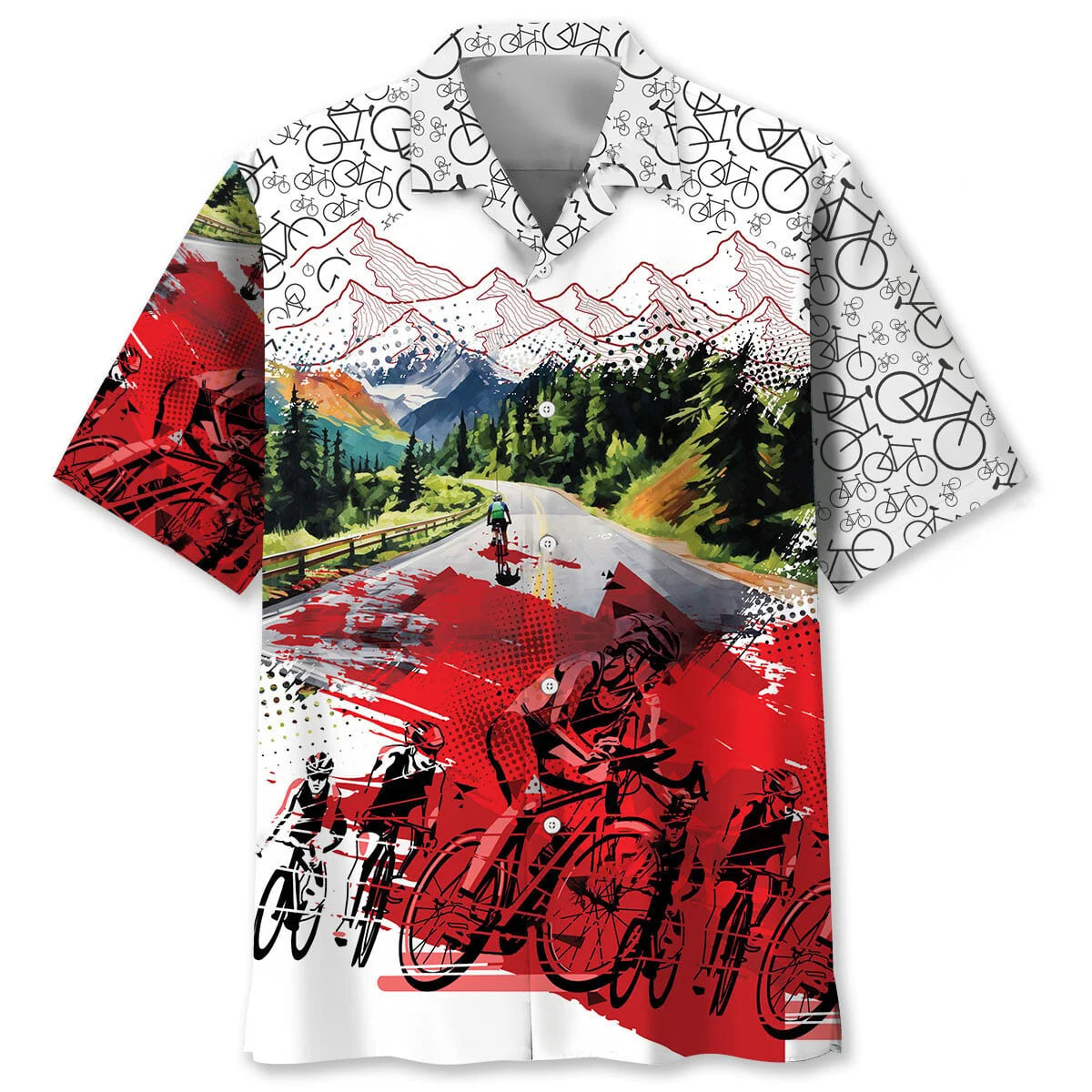 Cycling Route Hawaiian Shirt
