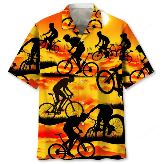 Cycling Sunshine Hawaiian Shirt - S - hawaiian shirt