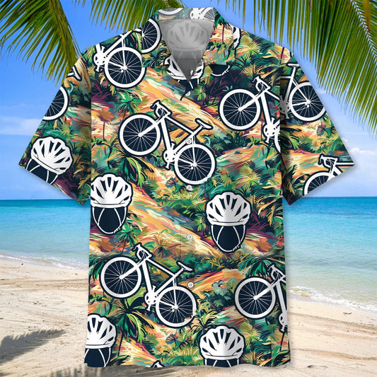 Cycling Tropical Terrain Hawaiian Shirt - S - hawaiian shirt