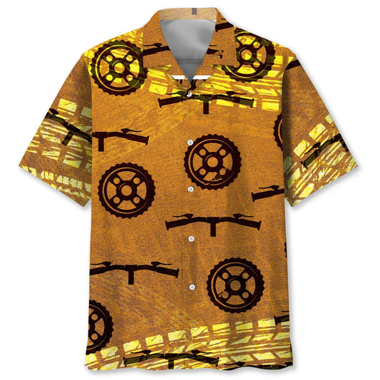 Cycling Wheel Track Hawaiian Shirt - S - hawaiian shirt