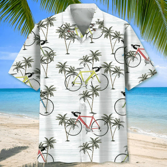 Cycling White Coconut Hawaiian Shirt - S - hawaiian shirt