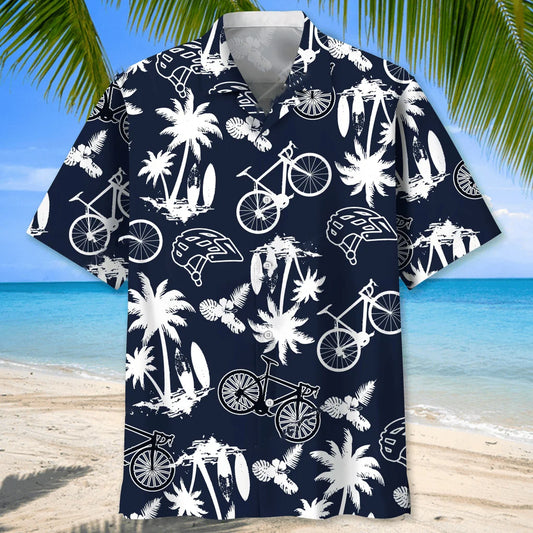 Cycling White Hawaiian Shirt - S - hawaiian shirt