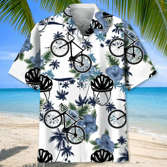 Cycling White Nature Hawaiian Shirt - S - hawaiian shirt
