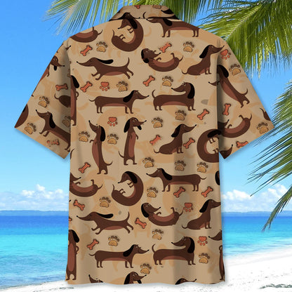 Dachshund Brown Hawaiian Shirt