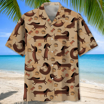 Dachshund Brown Hawaiian Shirt