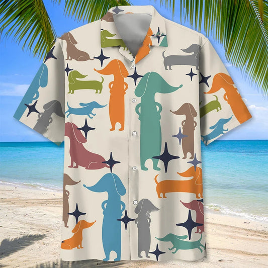 Dachshund Colorful Hawaiian Shirt - S - hawaiian shirt