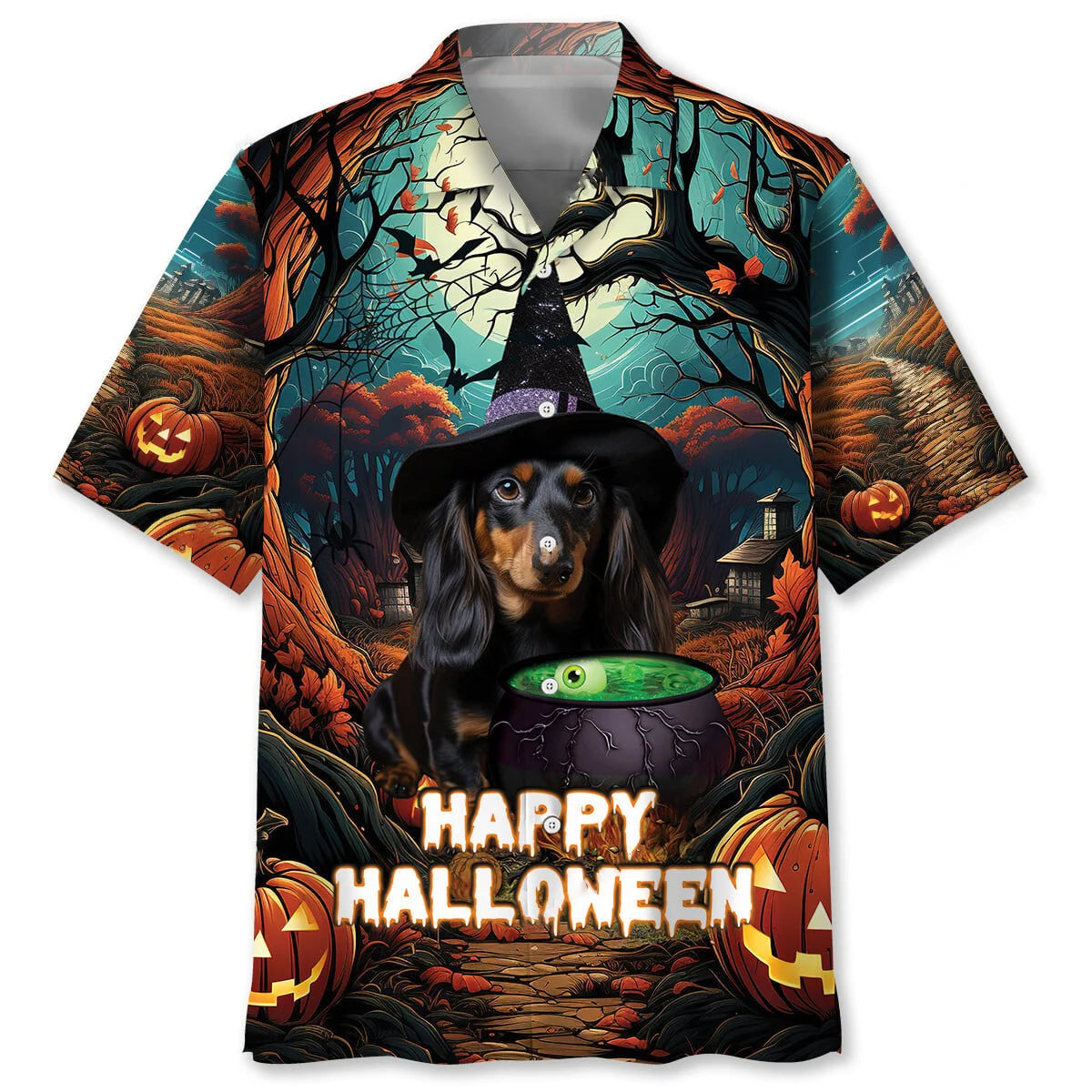 Dachshund Happy Halloween Hawaiian Shirt