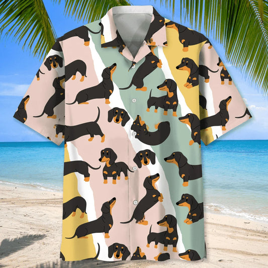 Dachshund Hawaii Funny Hawaiian Shirt - S - hawaiian shirt