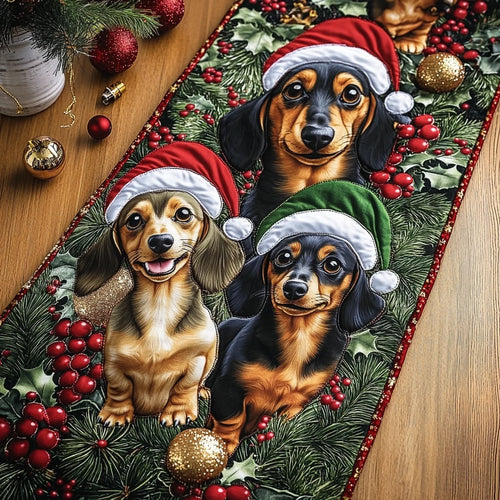 Dachshunds Charm Quilted Table Runner