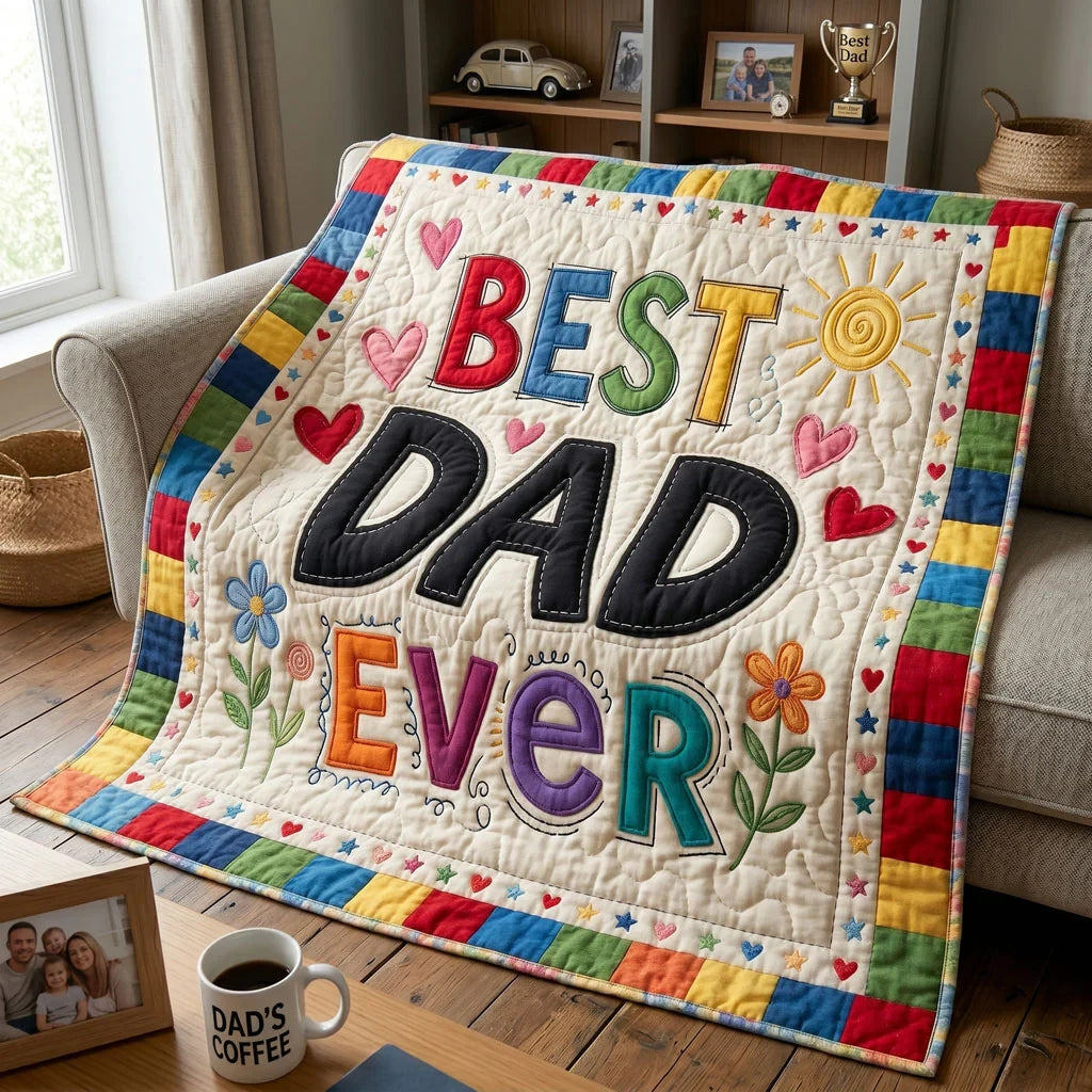 Dad's Colorful Love Quilt Blanket