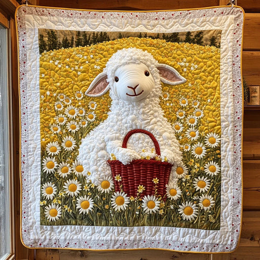 Daisy And Lamb Quilt Blanket