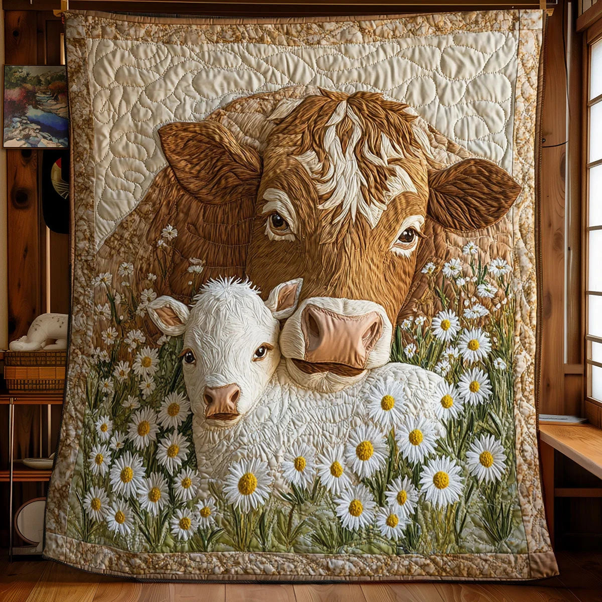 Daisy Cow Quilt Blanket