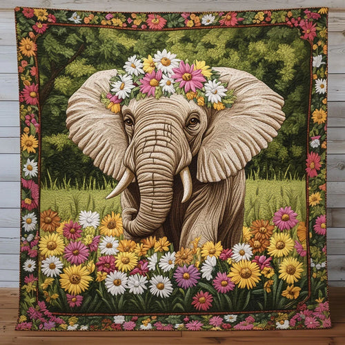 Daisy Elephant Quilt Blanket