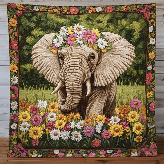 Daisy Elephant Quilt Blanket