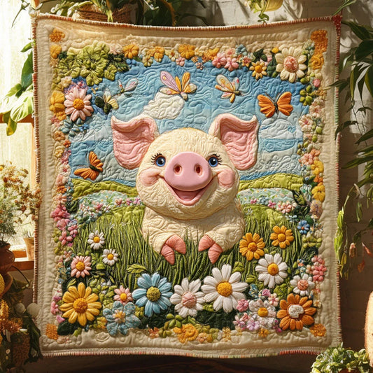 Daisy Pig Quilt Blanket